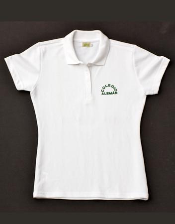 <p>Camiseta tipo polo. Blanca. Bordado verde. Cintura marcada.&nbsp;</p>
