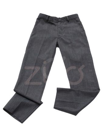 <p>Pantal&oacute;n gabardina. Gris. No viene hecho bastas.</p>
